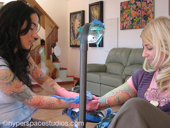 Art Galleries - Tattooing Mindys arm - 79808